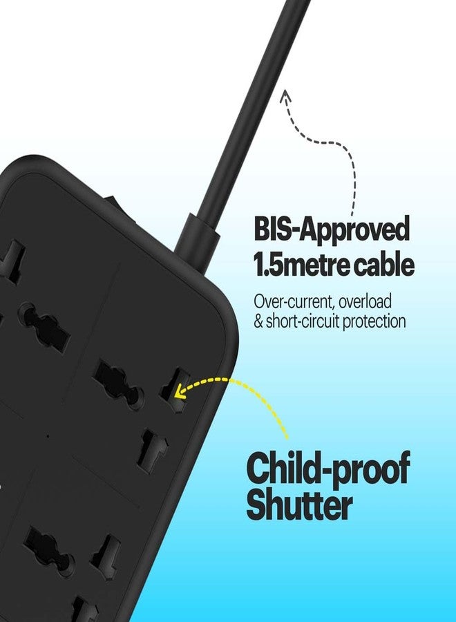 Stuffcool ChargeCube 65 Mini Extension Board with 65W GaN Fast Charging, 3 Universal AC Sockets & Dual USB Ports, Charges Laptops, iPhones, Pixels 50% in 30 mins, Supports Samsung SFC 2.0 - Image 4